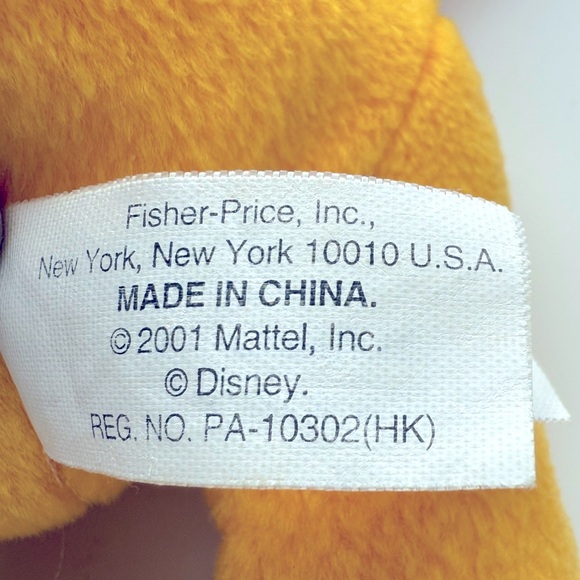 2001 Disney Winnie the Pooh Plush - Bright Yellow and Red - Picture 6 of 6